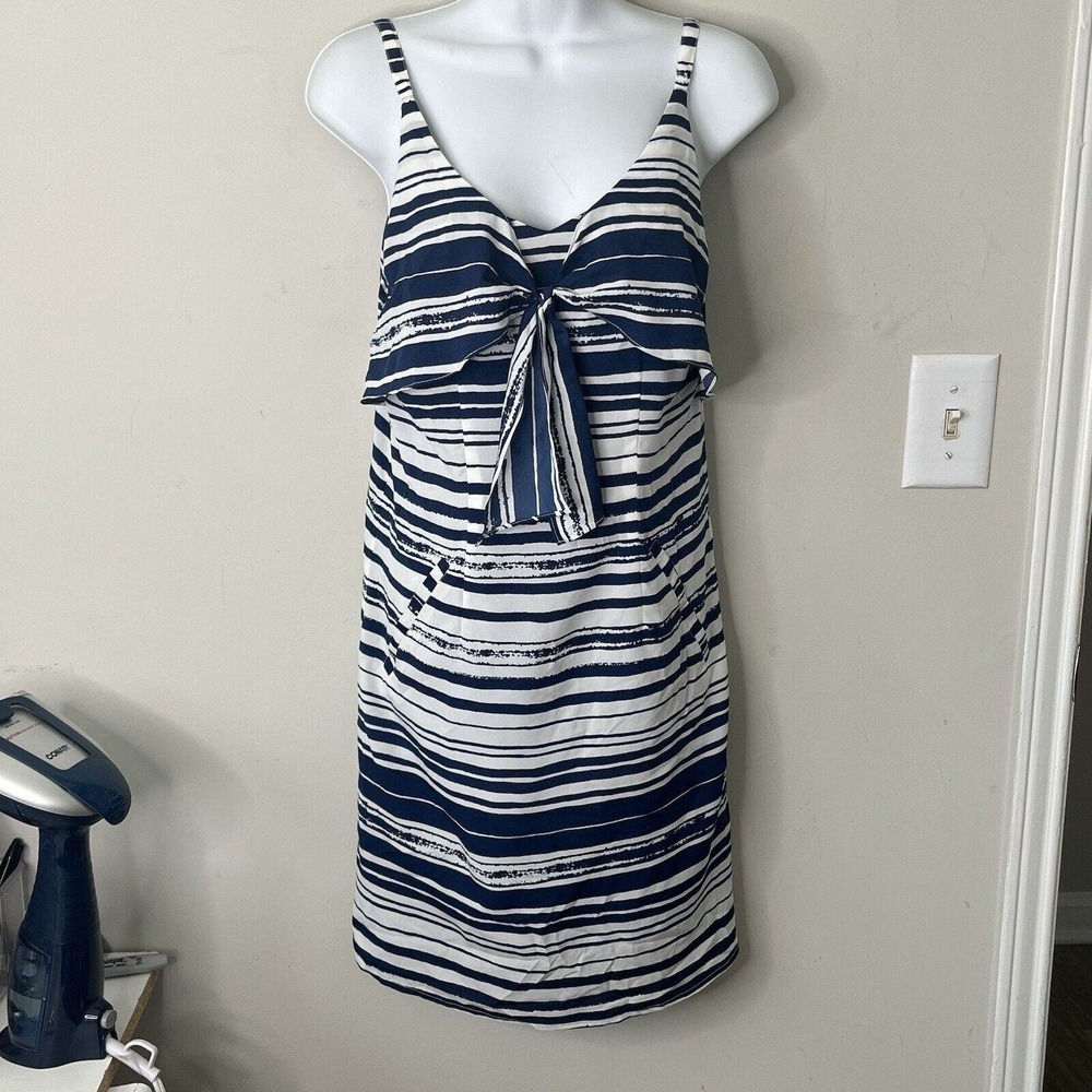 CAbi Marilyn Sundress Size XS Nautical Yacht Cruise Knot Stripe Dress Navy #5264 - Picture 11 of 14